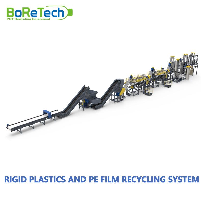 Rigid and Flexible Plastics PE Film Recycling Washing Crushing System 2