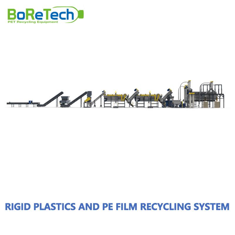 Rigid and Flexible Plastics PE Film Recycling Washing Crushing System 3
