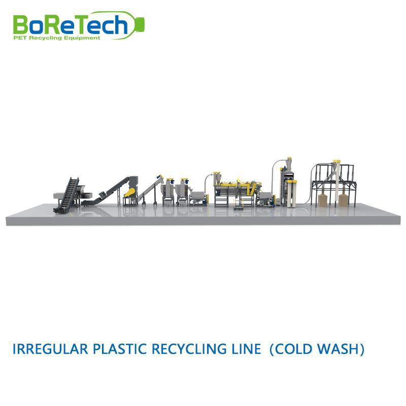 Irregular Rigid and Flexible Plastic (Cold Wash) Recycling Production Line 2