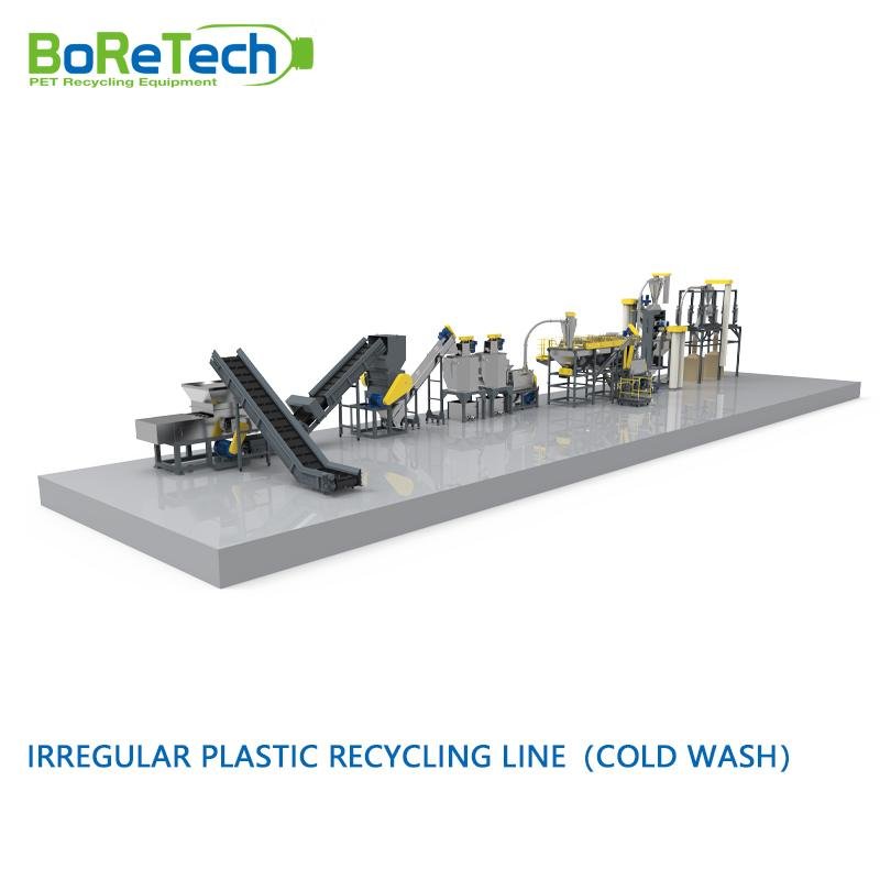 Irregular Rigid and Flexible Plastic (Cold Wash) Recycling Production Line 3