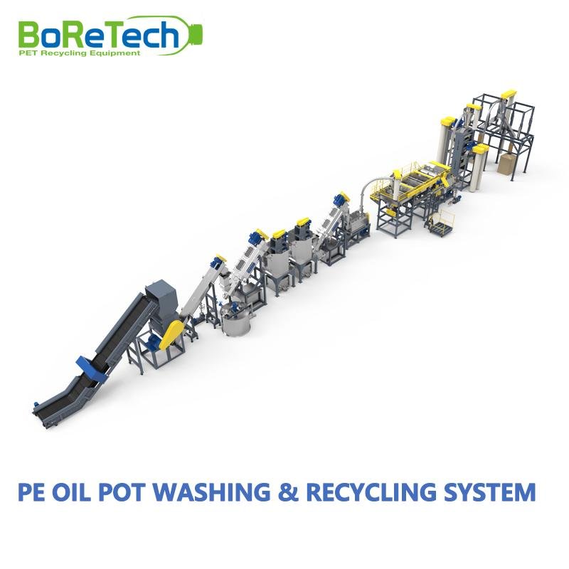 Rigid Plastic PE Oil Pot Recycling Washing Line