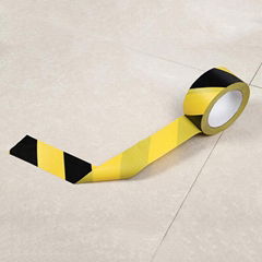 PVC black and yellow customized adhesive hazard warning tape