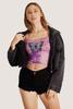 Autumn Women Black Crop Distressed Denim Jacket 1