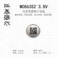 M0863 3.8V 35mAh TWS蓝牙无线耳机助听器钢柱锂离子电池
