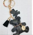 Checkered Teddy Bear or Cat Keychain Bag Charm 1