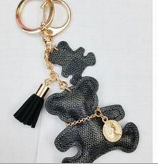 Checkered Teddy Bear or Cat Keychain Bag