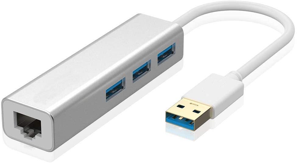 USB 3.0 to Ethernet Adapter 3-Port USB 3.0 Hub with RJ45 10 100 1000 Gigabit Eth