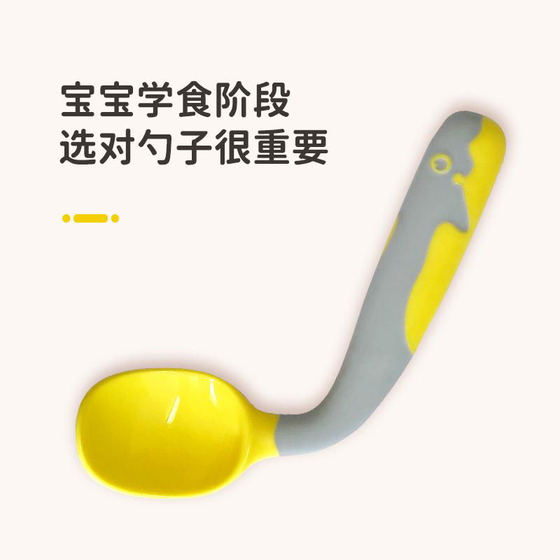 Popular baby Soft Food Grade silicone spoon and fork Baby Feeding Training Spoon 3