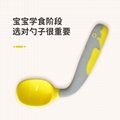 Popular baby Soft Food Grade silicone spoon and fork Baby Feeding Training Spoon 3