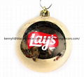 Promotional Good Quality Plastic and Glass Customized Christmas LOGO Ball 2