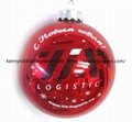 Promotional Good Quality Plastic and Glass Customized Christmas LOGO Ball 3