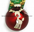 Promotional Good Quality Plastic and Glass Customized Christmas LOGO Ball 5