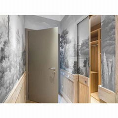 Panoramic hand painted landscape wallpaper mural