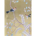 Chinoiserie handpainted wallpaper gold metallic gilded on silk 3