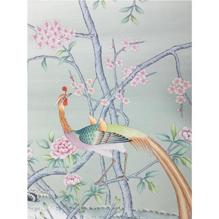 Chinoiserie Hand painted Silk Wallpaper