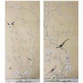 Chinoiserie hand painted silver foil wallpaper 4