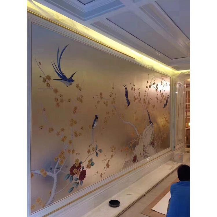 chinoiserie hand painted silk wallpaper wallcovering 2