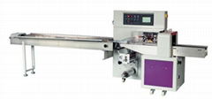 Flow packing machine down paper type