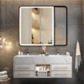 ETL Decorative Stainless Steel Framed Hotel LED Bathroom Mirror with Light