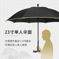 中益23寸双槽骨拐杖伞一体多功能防滑老人雨伞可定制LOGO一件代发 1