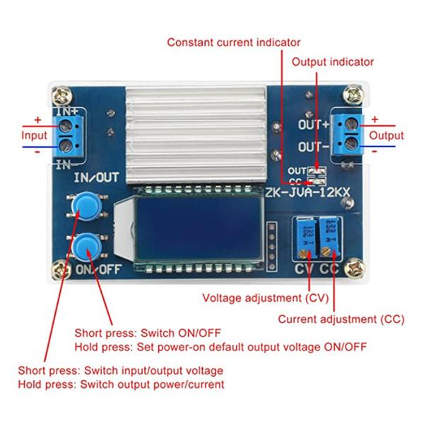 Adjustable Voltage Regulator, DC-DC 5.3V-32V to 1.2V-32V 12V Power Supply Module 2