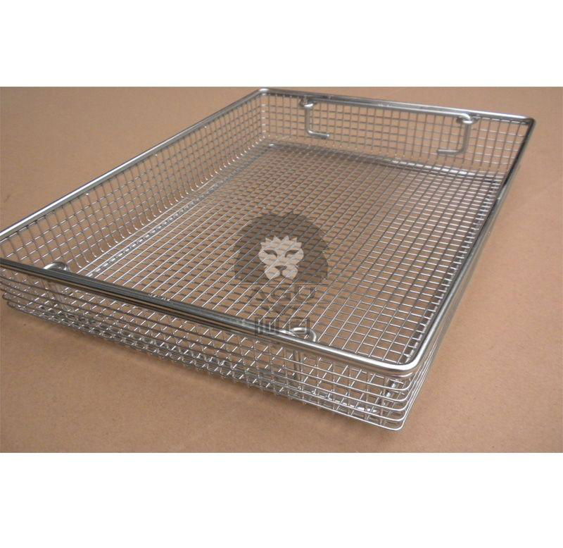 Wire Basket With Drop Handle for Surgical Instrument Sterilization