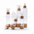 High Quality Bamboo Cap Bamboo Bottom Airless Plastic Bottles