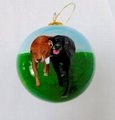 Inisde Hand painted Lovely dog baubles