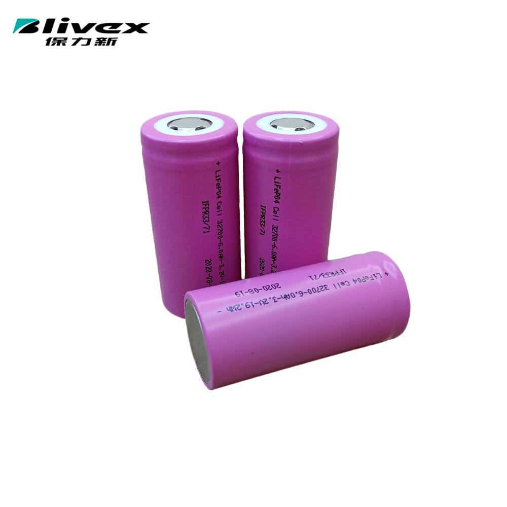 LiFePO4 32700 Rechargeable Cell 3.2V 6000mAh lithium iron phosphate battery 3