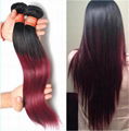 new 10A Ombre 1b/99j Brazilian Straight Hair Bundles Vrigin human hair 