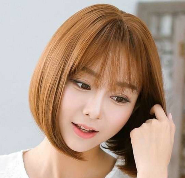 New Korea style wigs Simulation Human Hair full wig good quality for women 2