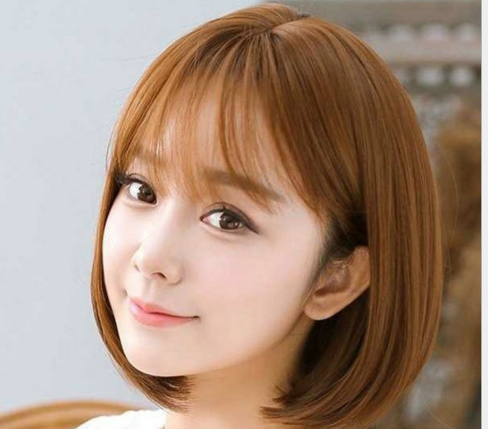 New Korea style wigs Simulation Human Hair full wig good quality for women 5