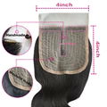 10A T shape 4x4 closure body wave human hair Brazilian Human Hair Weaves middle  3