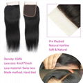 10A T shape 4x4 closure Straight human hair Brazilian Human Hair Weaves middle  8