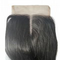 10A T shape 4x4 closure Straight human hair Brazilian Human Hair Weaves middle  14