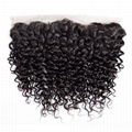 10A  4x13 closure frontal Curly deep wave straight closure human hair Brazilian  1