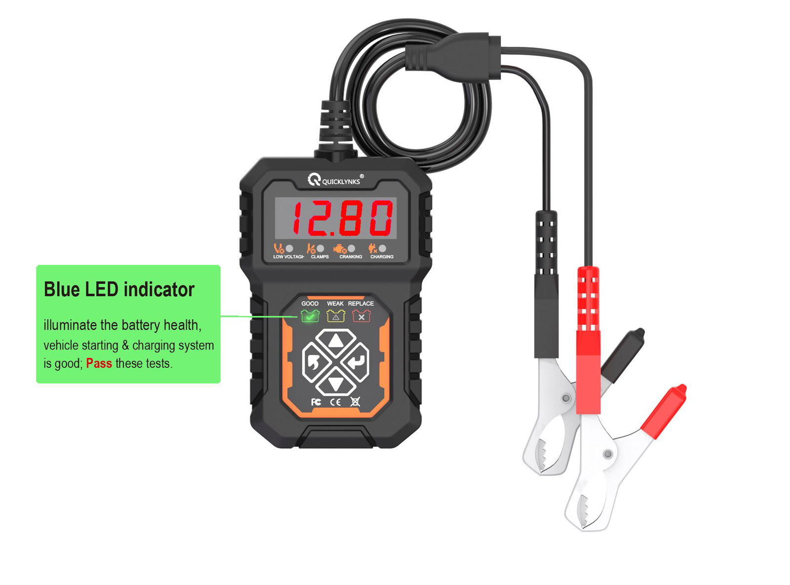 car charging cranking test 12V lead acid/lithium Auto car battery tester  4