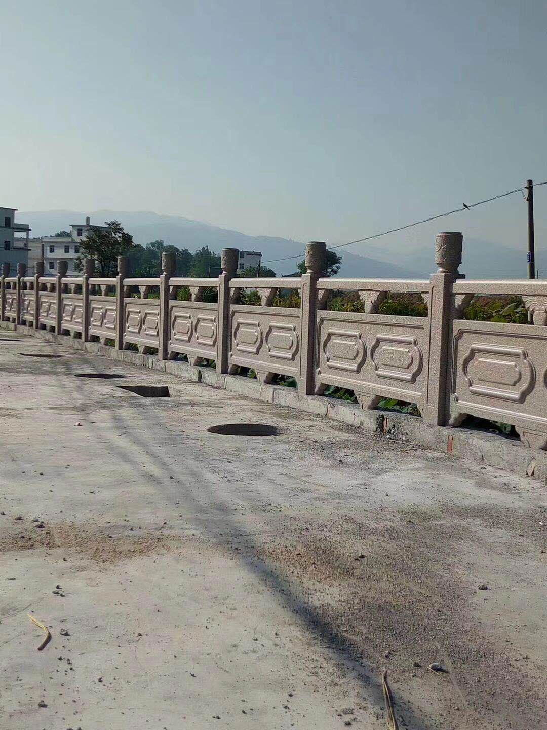 GRC水泥仿石欄杆橋梁河道人造石混凝土仿大理石護欄製作安裝 3