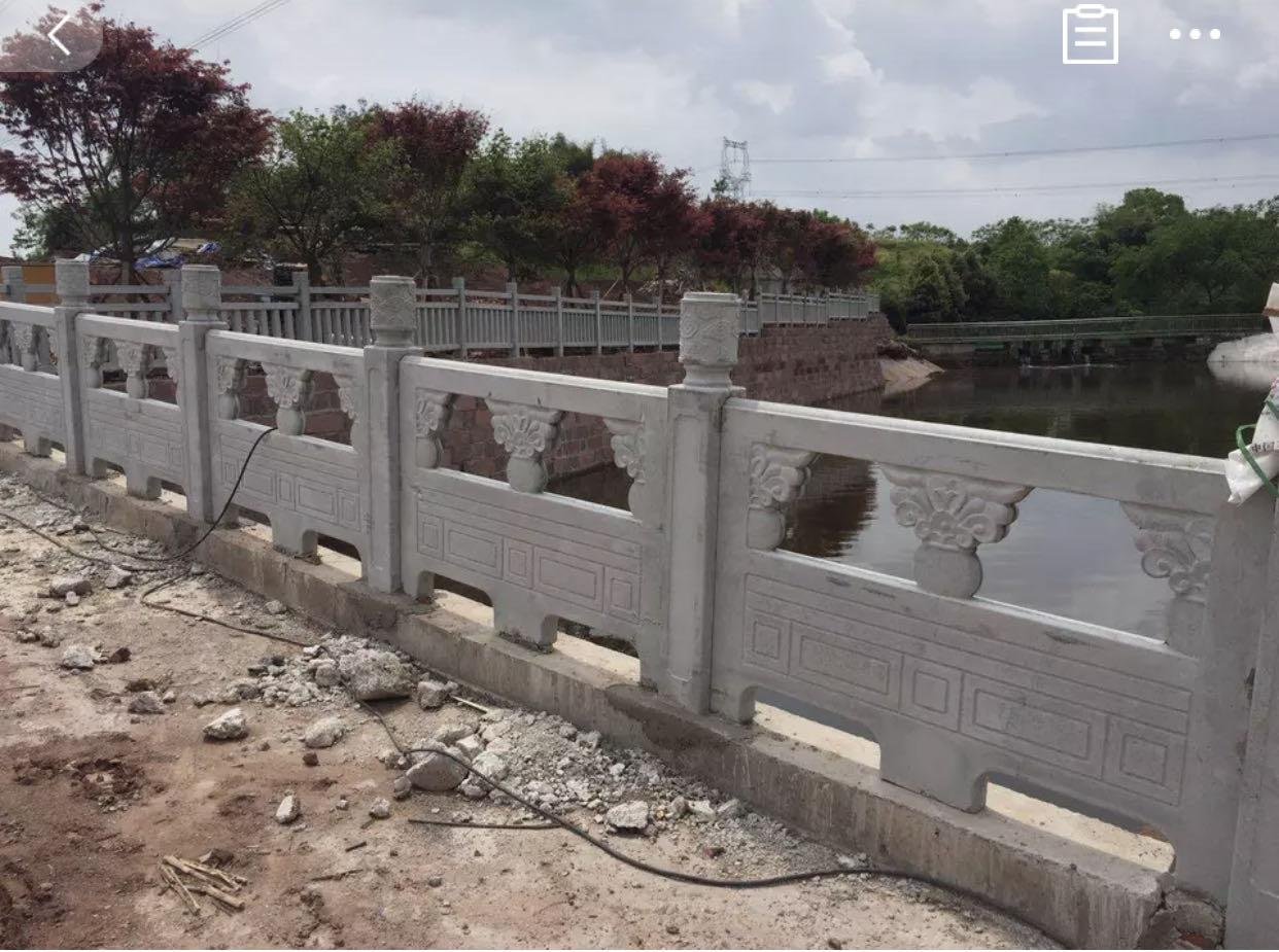 GRC水泥仿石欄杆橋梁河道人造石混凝土仿大理石護欄製作安裝 5