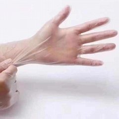 White transparent medical gloves