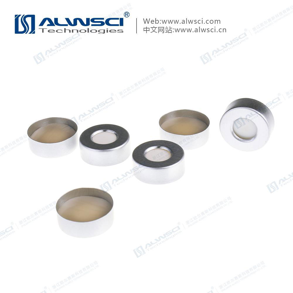 ALWSCI 20mm Aluminum Cap with PTFE septa for GC Headspace Vial 4