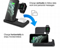 15W Qi Fast Wireless Charger Stand For iPhone 11 XR X 8 Apple Watch 3 in 1 Folda 2