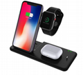 15W Qi Fast Wireless Charger Stand For iPhone 11 XR X 8 Apple Watch 3 in 1 Folda 3