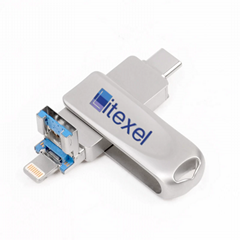 3-in-1 Multi-Device USB Flash Drive: Ultimate Storage Solution for Apple, Type-C