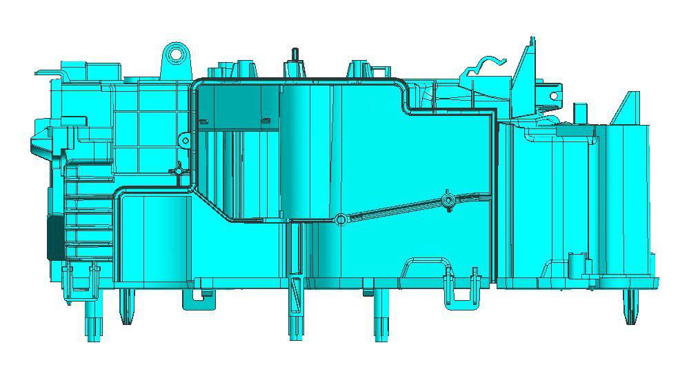 Automobile air conditioner shell mould structure