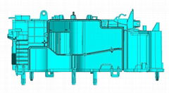 Automobile air conditioner shell mould structure