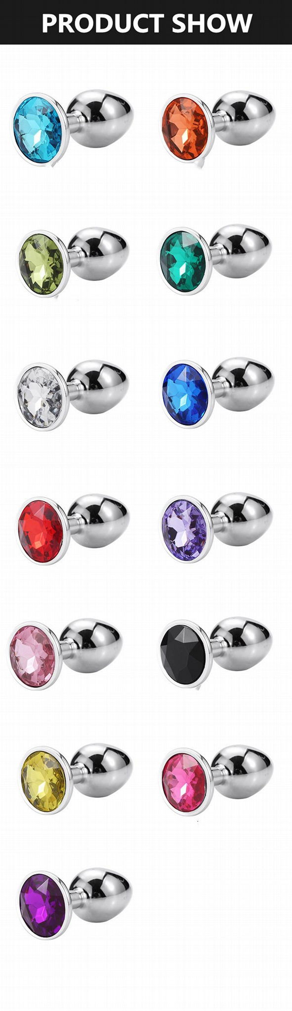 Quality Jewel Metal Butt Plug Sex Toys Cystal Butt Plug 3