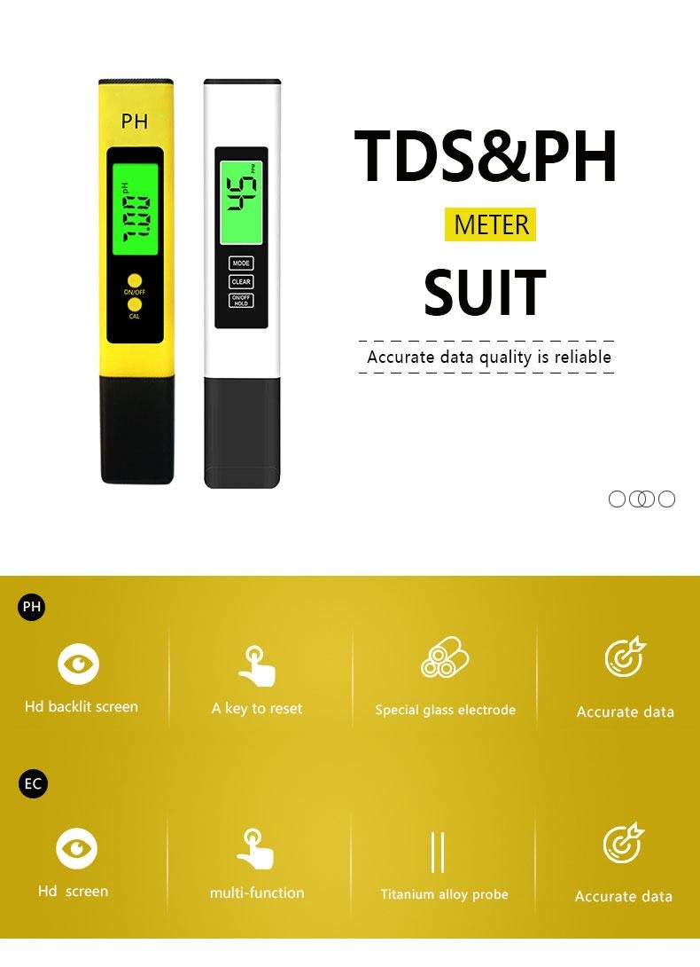 Best price 4 in 1 PH EC CF TDS Meter ph meters Suit With Backlight for water tes 3