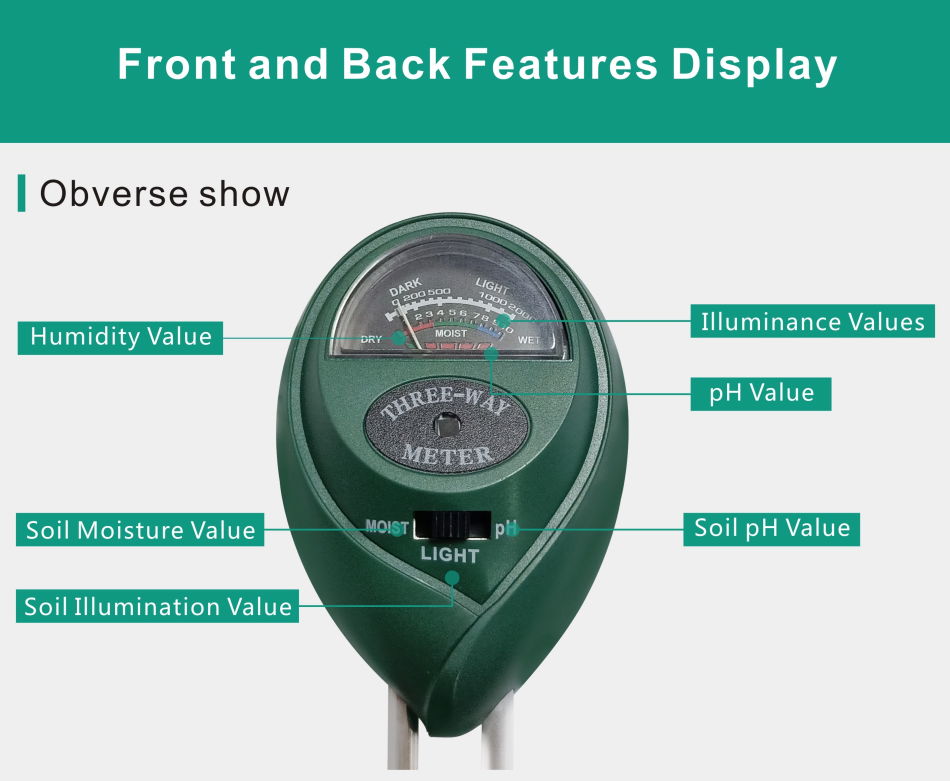 Wholesale 3 in 1 Plant tester Soil PH Meter For Test Soil Moisture PH Light in P 3