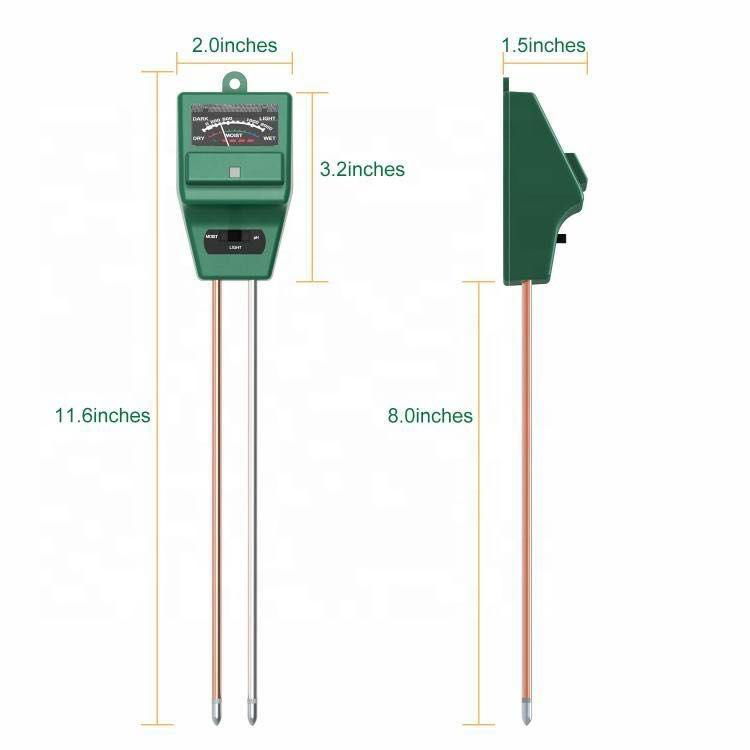 Newest Soil Meter Digital Soil Ph Moisture Meter Long Probe 3 in 1 Light Meter P